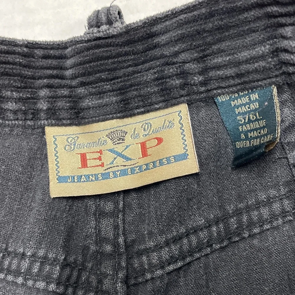 Express Y2K Corduroy Pants Blue Wide‎ Wale High Rise Straight Leg Size 5/6L